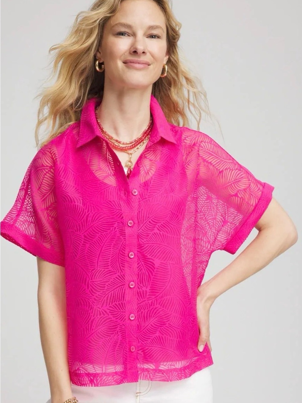 Chicos Burnout blouse